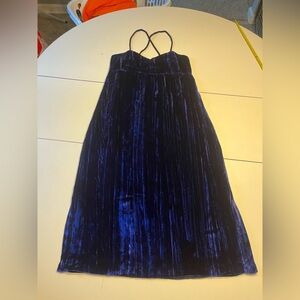 Madewell XXS dark navy blue holiday midi dress velvet